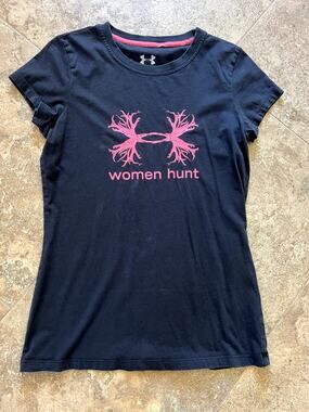 Under Armour Crewneck Short Sleeve Black T-Shirt, Women's Size Small